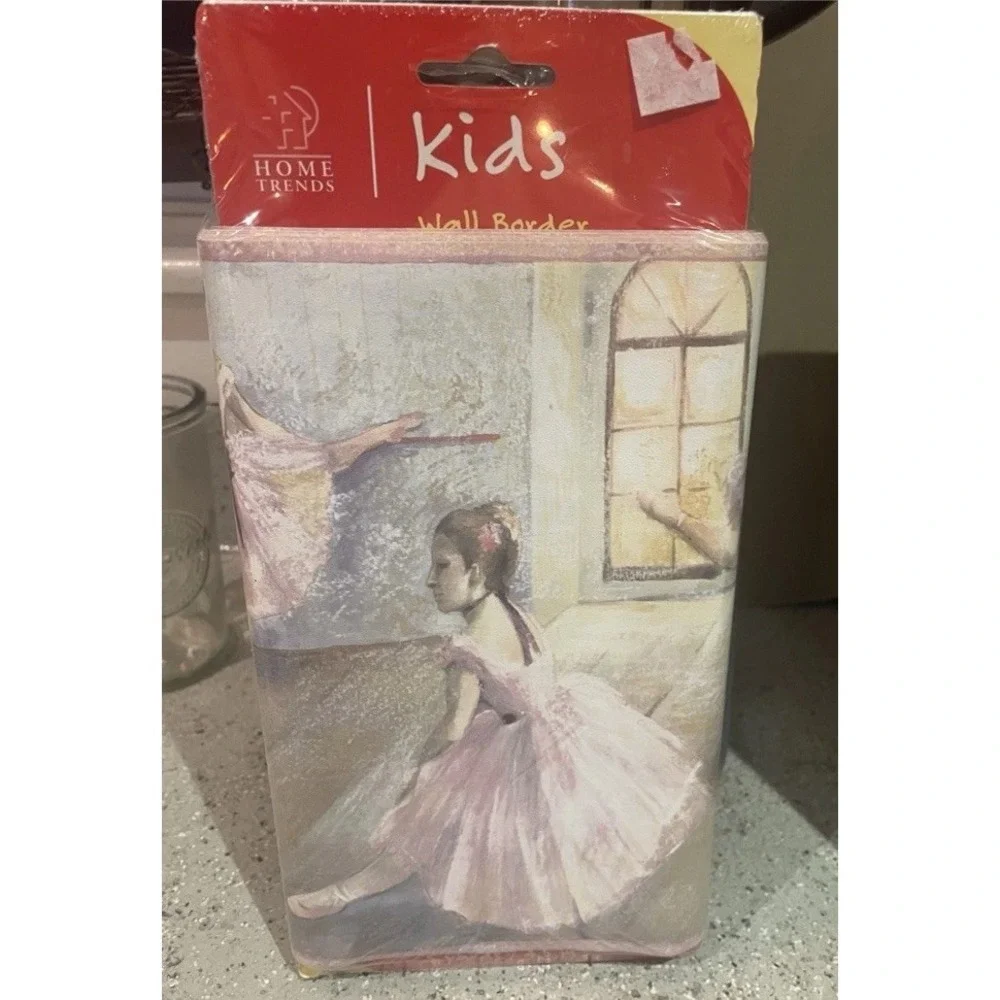 Lot Of 2 Kids Wall Border Pink Ballerina Dancers Wallpaper Ballet Class Decor